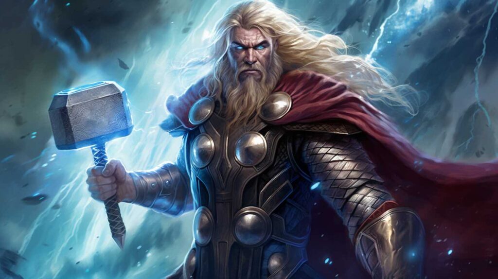 Thor holding hammer