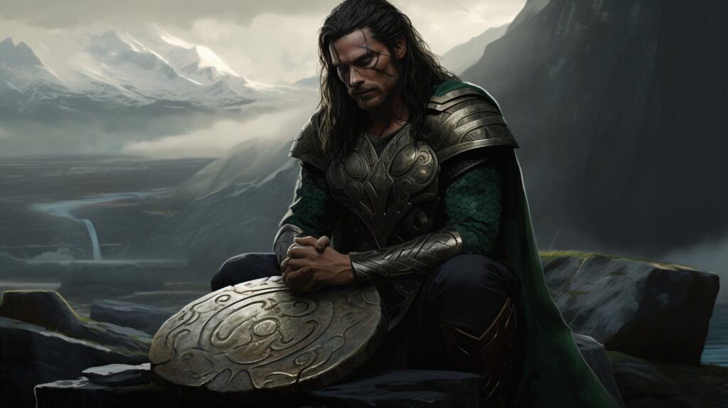 Loki with runes
