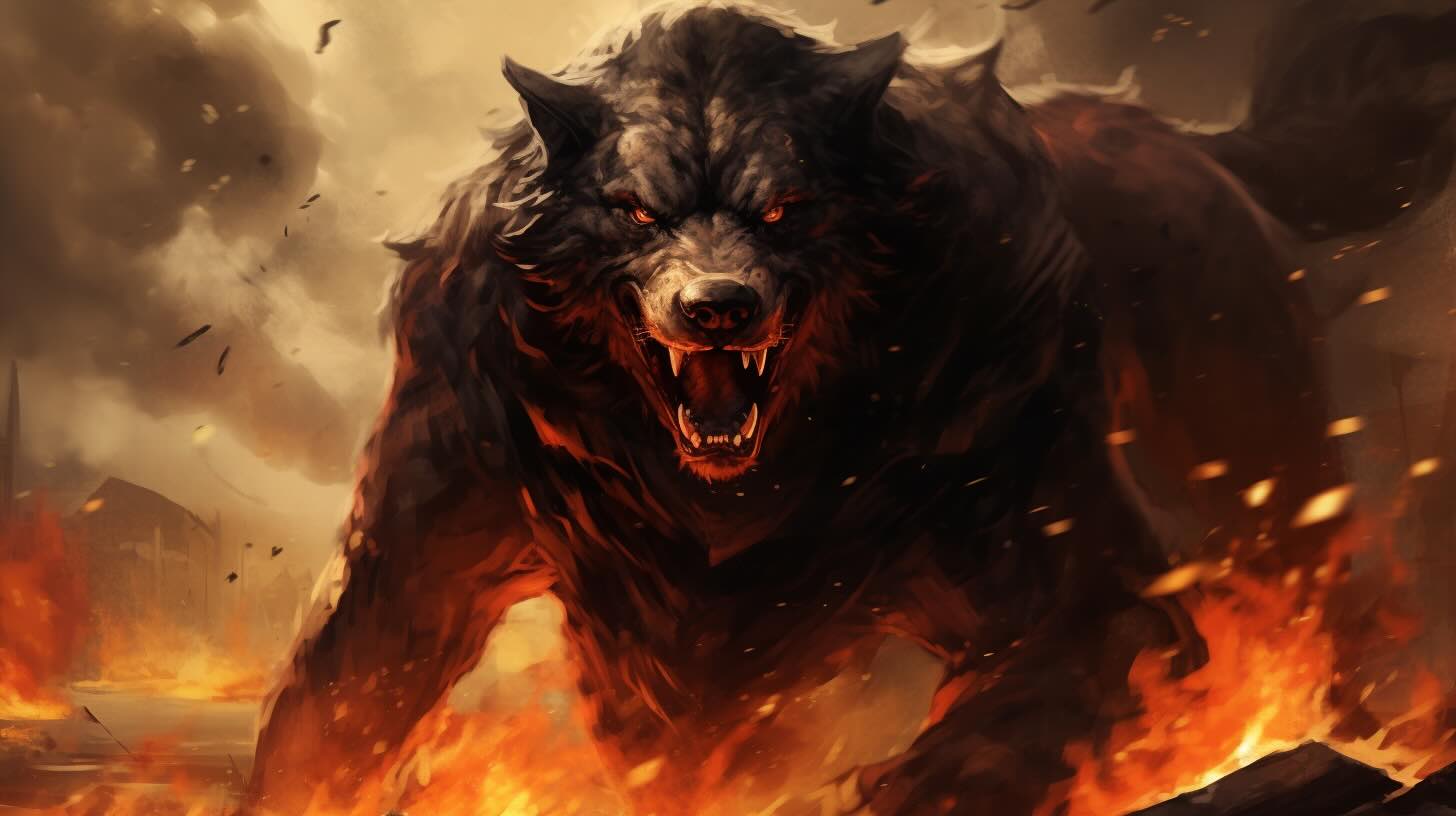 All wolves in Norse mythology: Fenrir, Hati and Skoll, Garmr, and Freki ...